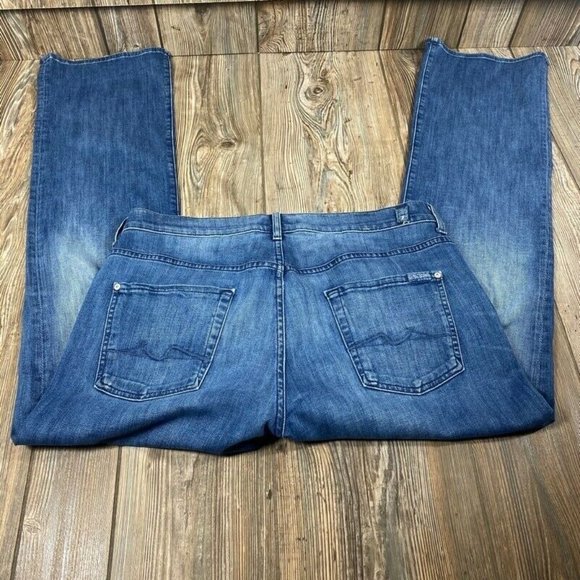 7 For All Mankind Brett Slim Bootcut Jeans 36x32.5 - Picture 8 of 9
